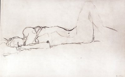 Nackte Frau im Bett, ca. 1914 von Gustav Klimt